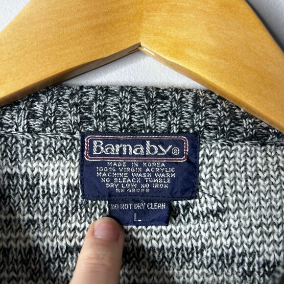 Vintage Barnaby Abstract Grandpa Sweater Men's Large Crewneck Wearable Art - Picture 4 of 5